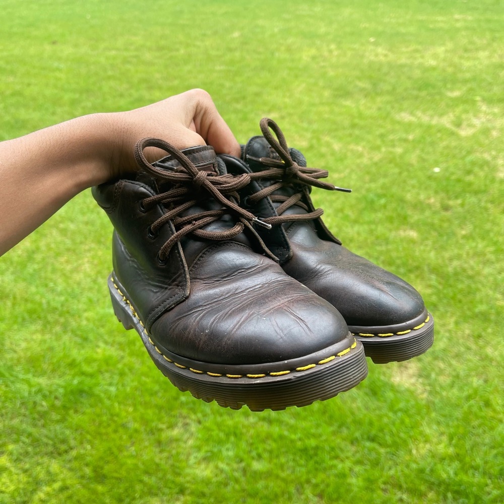 Dr. Martens 1460 Crazy Horse Boots Mens Size 6 Brown Good Made In England VTG